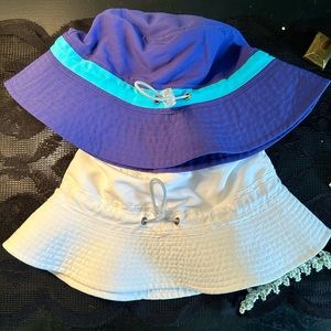 adjustable LL bean bucket hats. Royal blue/all white.